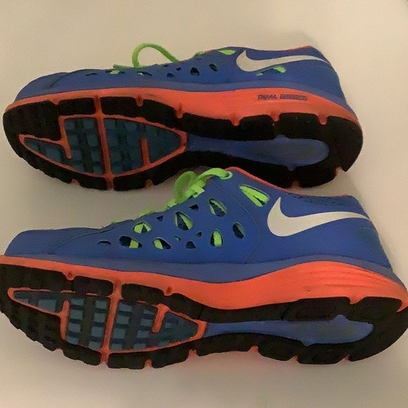 Nike Dual Fusion Run 2 Distinct Blue Flash Lime Shoe Womens 6 Sneaker. Preloved - Picture 6 of 6
